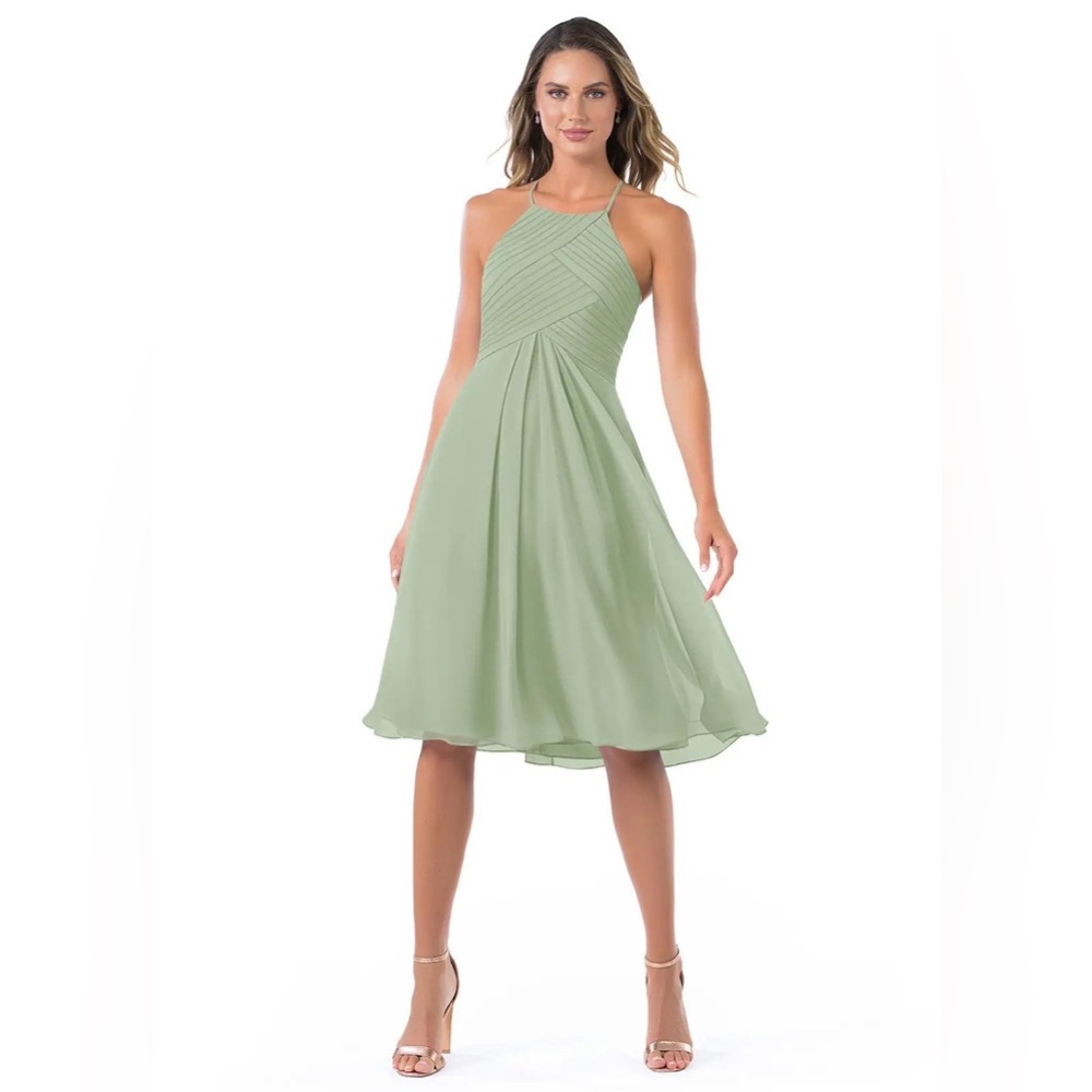 Azazie Adriana short bridesmaid dress in Dusty Sage